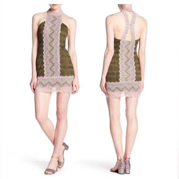 Free People Natasha Lace Trim Bodycon Mini Dress - Picture 2 of 6